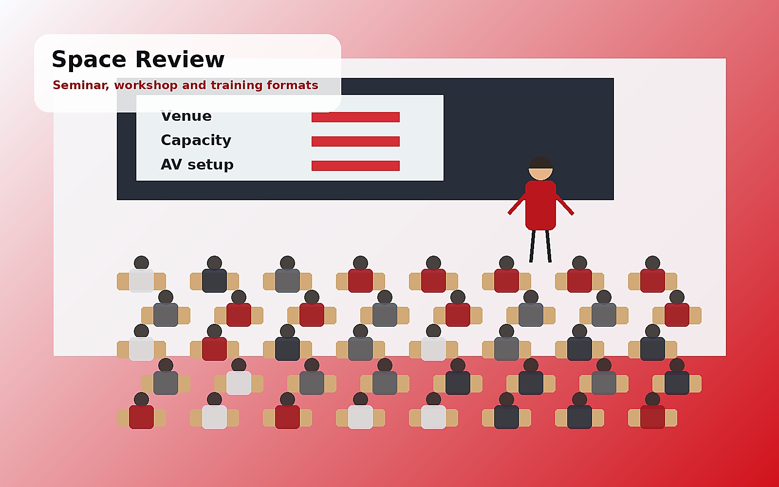 Seminar space review with presentation setup